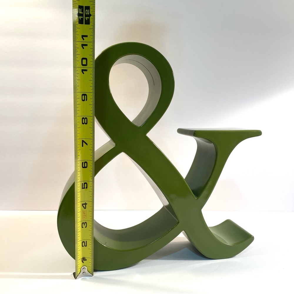 Pottery Barn Large Green Ampersand & Symbol Art Statue Shelf Decor Gallery Wall - Picture 6 of 14